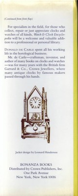Watch & clock encyclopedia / Donald de Carle ; illustrations by E.A. Ayres 1984