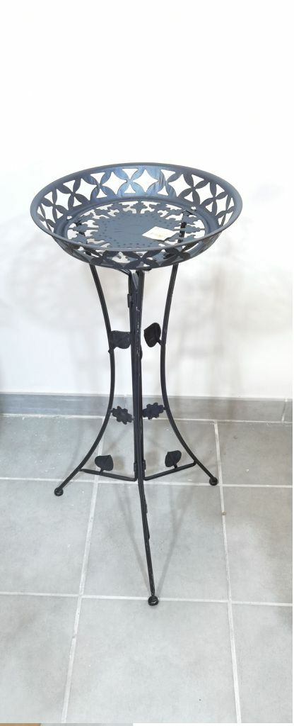 Mobile Tavolino Porta Piante Vasi Portavaso 80x31cm In Metallo Nero 16473 bal