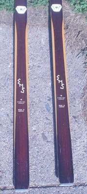 Vintage Holmenkollen Wood Skis Turlangrenn Cabin Decor Made in Norway 78