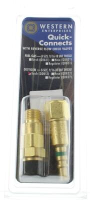 Western Enterprises QDB12 Quick Connect Torch to Hose with Check Valve