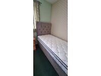 AS New Single bed with headboard and mattress