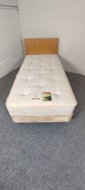 Single bed with clean mattress and head board (Free delivery)