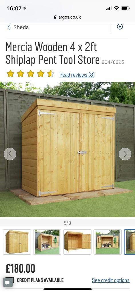 4ft x 2ft Tool shed (originally from Argos) in Tooting 