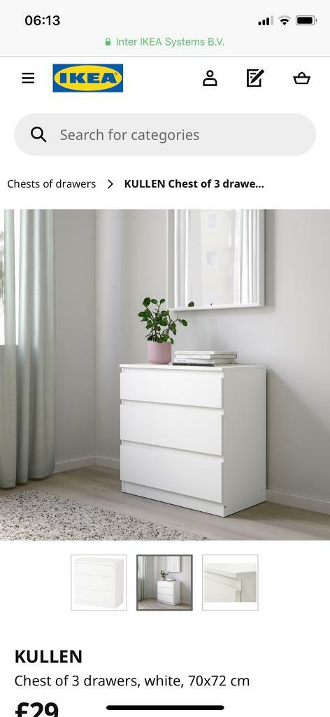 Ikea Kullen 3 Drawer Chest In Hampton London Gumtree