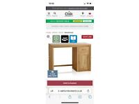 Oak furniture land ‘bevel’ home office desk 