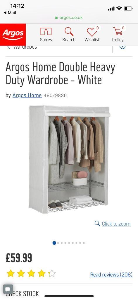 Wardrobes Argos Home Double Heavy Duty Wardrobe Diy Wardrobe White