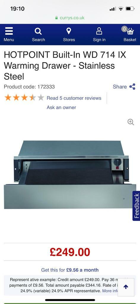 Hotpoint Warming Drawer Brand New In Dunfermline Fife Gumtree