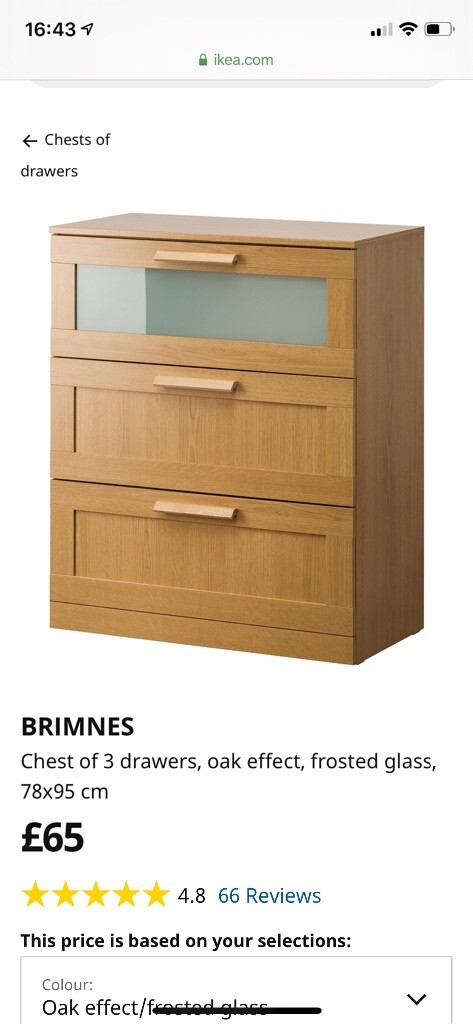 Brimnes Chest Of 3 Drawers Oak Effect In Hackney London