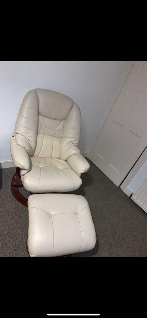 Recliner chair with footstool | in Morpeth, Northumberland | Gumtree