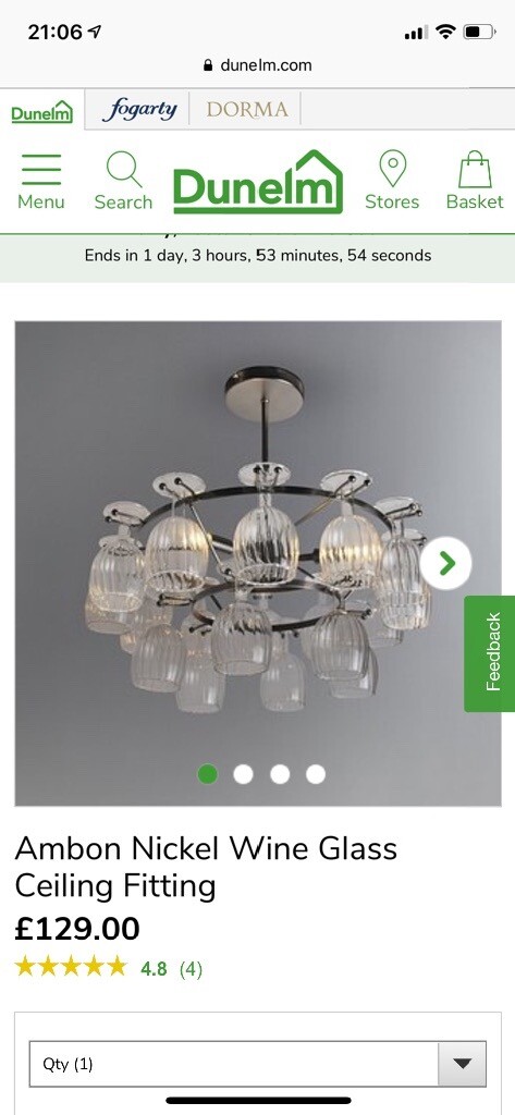 Dunelm Nickel Wine Glass Chandelier Light Fitting Brand New In Stockport Manchester Gumtree