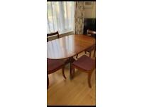 Cherry reproduction folding dining table and chairs 