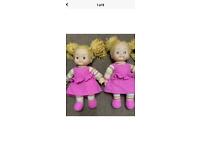Mothercare rag dolls 2 soft bodied with hard head and hands 