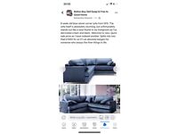 Navy blue corner sofa