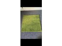 2x Green 80cm Sq medium pile rugs