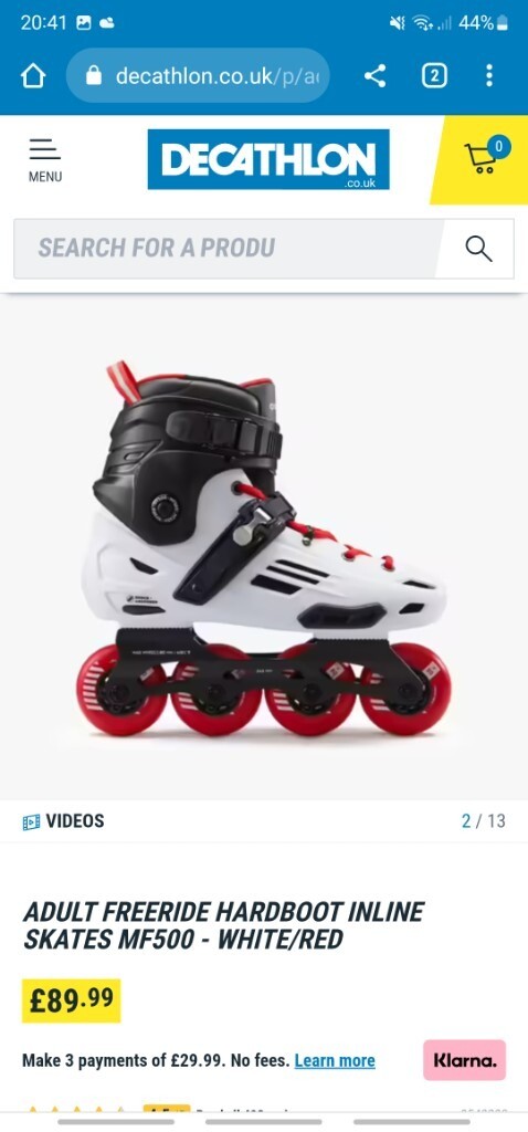 Adult Freeride Hardboot Inline Skates Mf500 White Red In Worsbrough South Yorkshire Gumtree