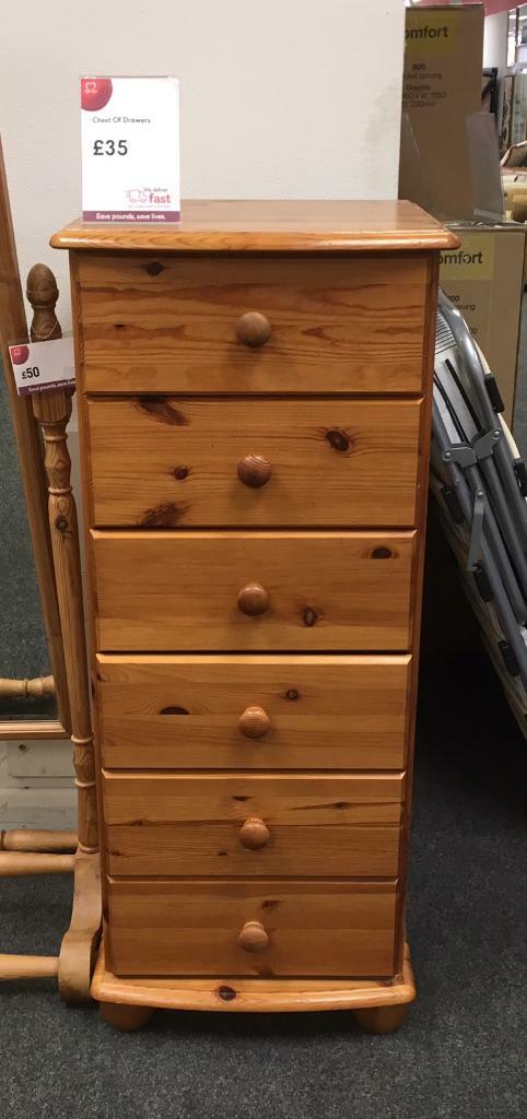 Bhf Northampton Pine 6 Drawer Narrow Chest Of Drawers