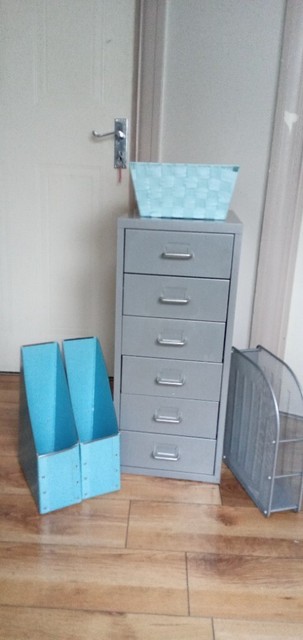 Grey Filing Cabinet With File Organisers Also Storage Boxes Plus Ceiling Lampshade In Willesden London Gumtree