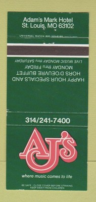 Matchbook Cover - Adam's Mark Hotel St Louis MO 30 Strike