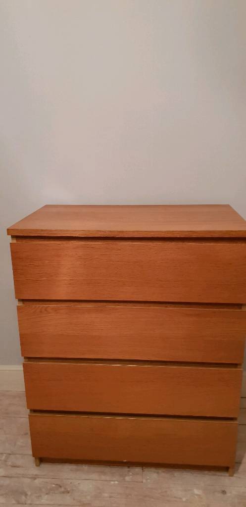 Ikea Malm 5 Drawer Chest Cabinet Dark Oak In Cumbernauld