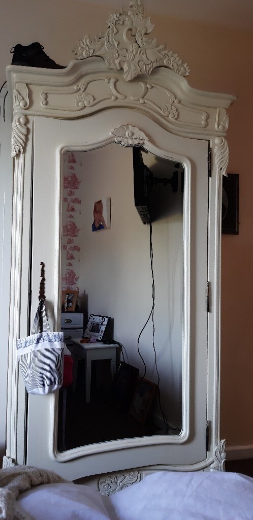 Antique French Style White Rococo Armoire In Pocklington North