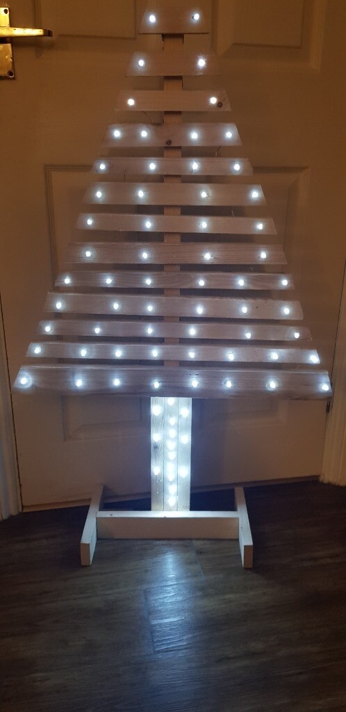 Wooden Christmas Tree with Lights | in Dereham, Norfolk | Gumtree