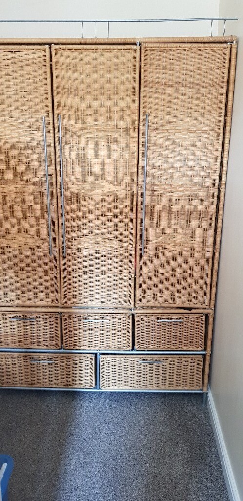 Triple Wicker Wardrobe In Deeping St James Cambridgeshire