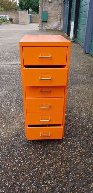 Ikea Helmer 6 Drawer Filing Cabinet In Orange In Chiswick