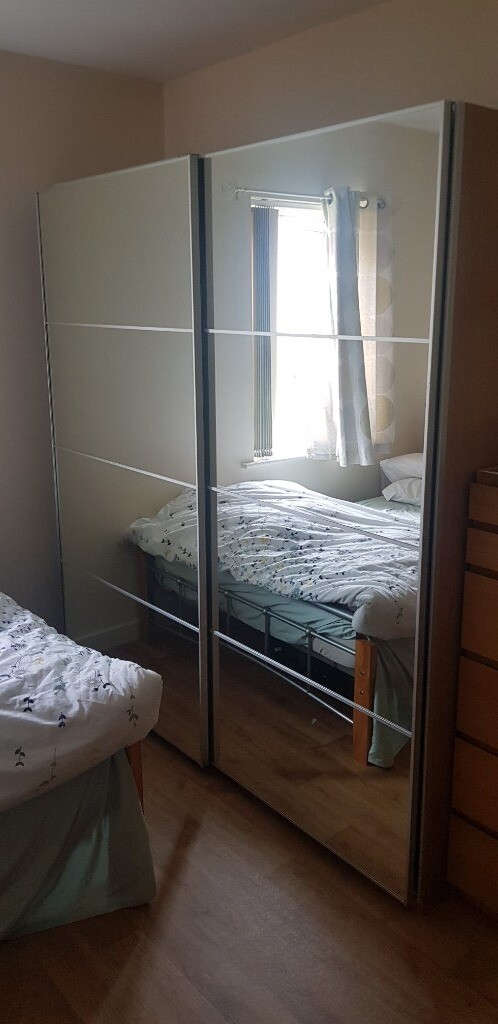 Ikea Pax Mirror Sliding Doors Auli For Double Wardrobes 200x201cm