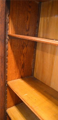 18220 Oak Carved Lion Face Side by Side Secretary Desk