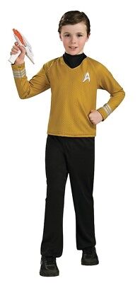 Boys Child Star Trek Movie Deluxe Captain Kirk Gold Shirt Costume