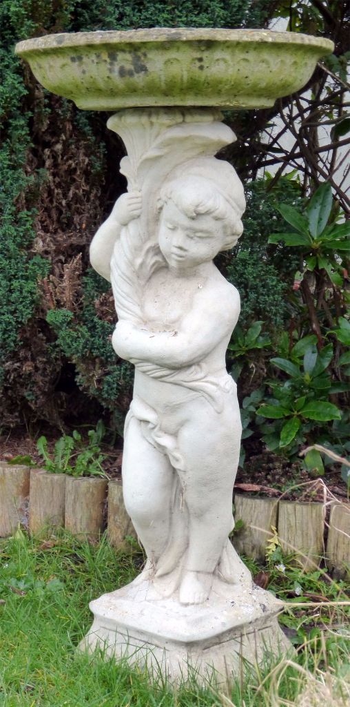 Weathered, Concrete, Cherub Bird Bath in Verwood, Dorset Gumtree