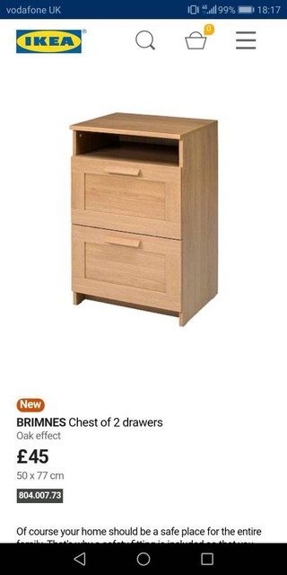 Ikea Brimnes Bedside Table 2 Drawers In Bedford Bedfordshire