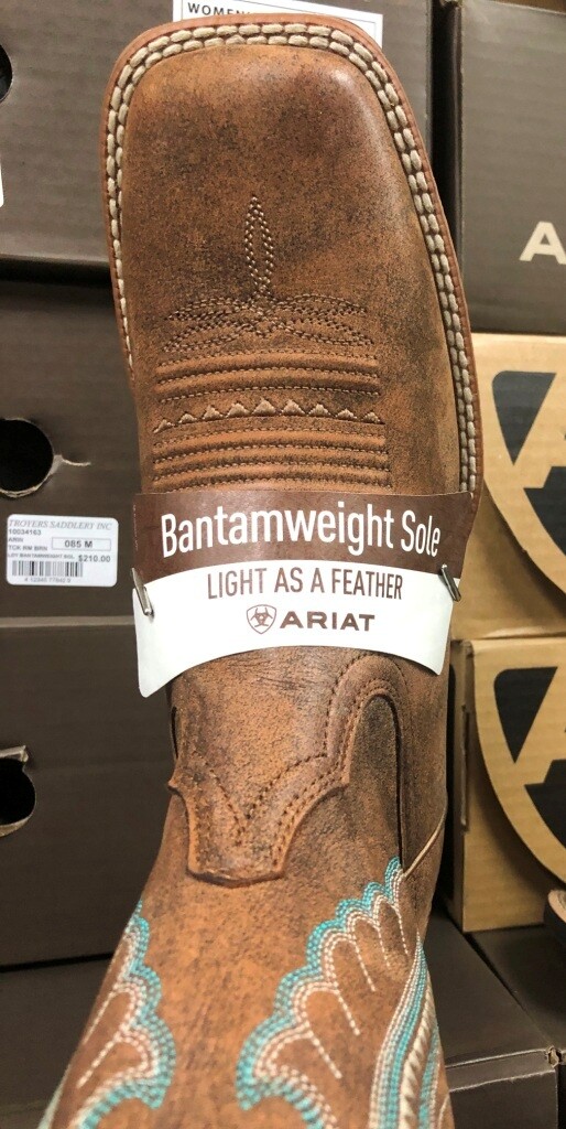Pre-owned Ariat Ladies Primetime Bantamweight Western Boots Tack Room Brown 10034163