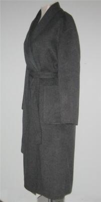 Pre-owned Theory Wool Cashmere Divide 2 Belted Wrap Coat Women M Gray Msrp$895