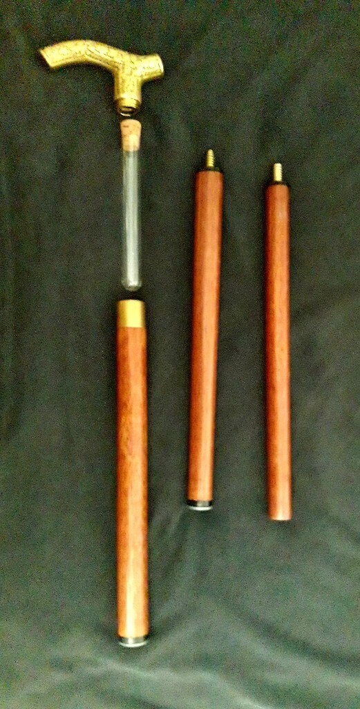 Hidden flask brass handle walking stick in Middlesbrough, North