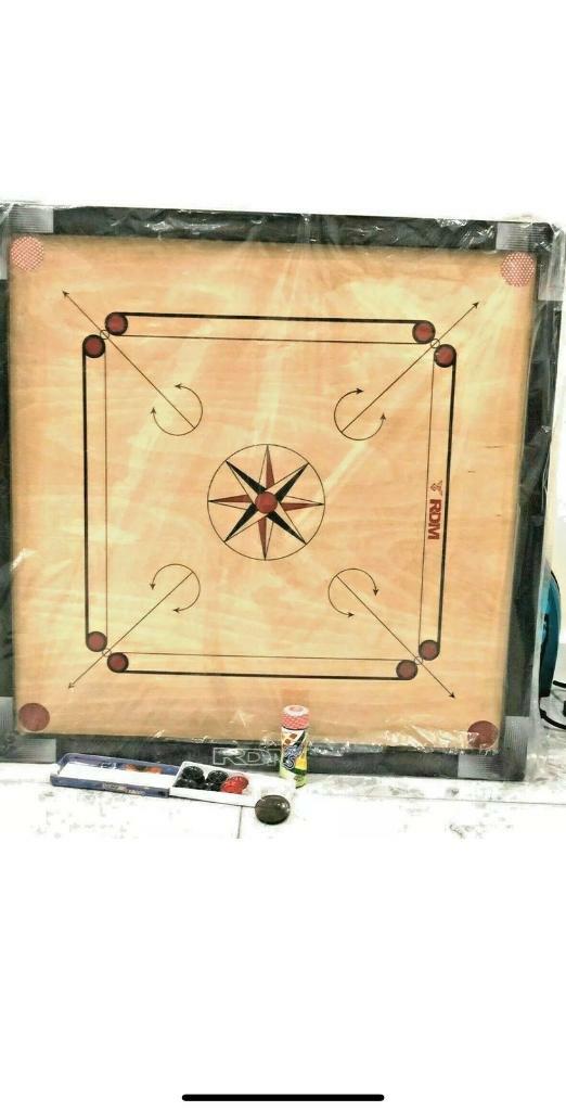 Carrom Board Game Set 30” X 30” With Coins, Striker & Powder. RDM in