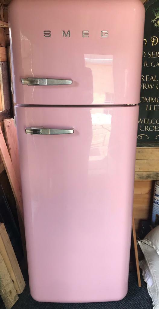 Pink smeg fridge freezer dishwasher kitchen retro in Pencoed