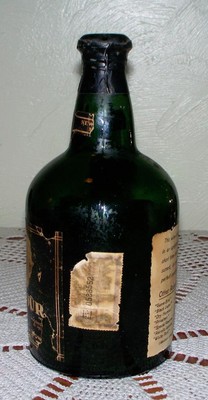 Vintage Deep Green Robertson's Dry Humour Port Bottle with Labels Tax Stamp