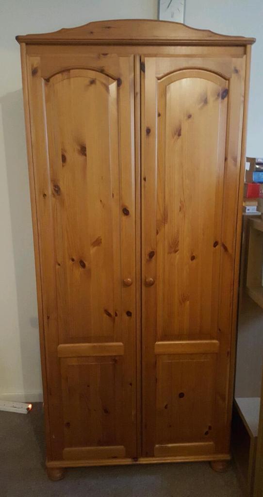 Solid Pine Wardrobe 2 Rails Plus Shelf In Hitchin Hertfordshire