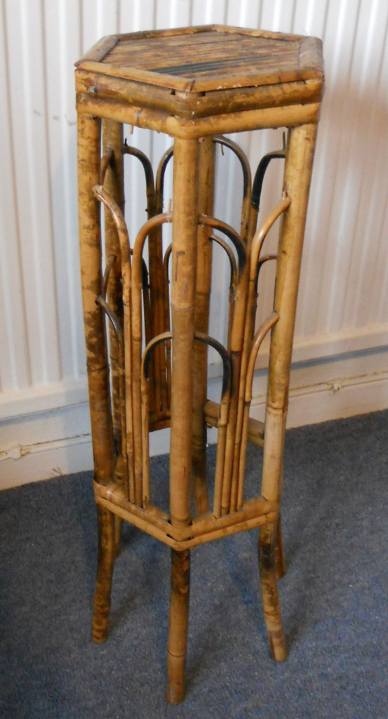 Bamboo, Cane, Plant Stand, Jardiniere Stand, Lamp Table in Llanishen