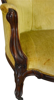 17352 Victorian Rosewood Hand Carved Large Sofa