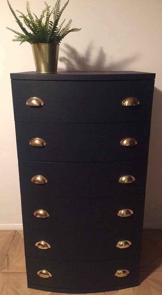 Tall navy chest of drawers very heavy in Ipswich, Suffolk Gumtree