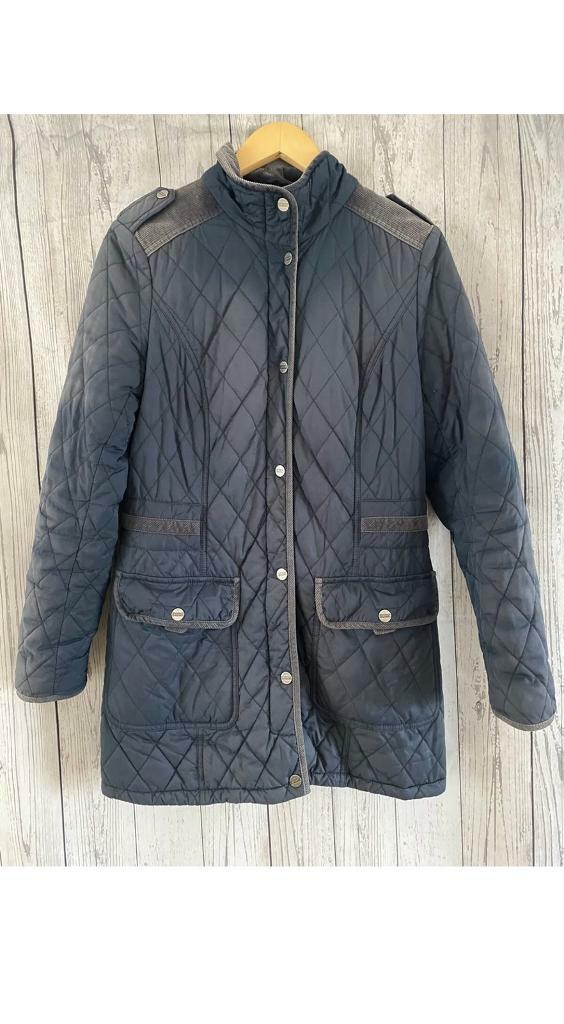 Womens Ladies Marks Spencer Per Una Stormwear Thermal Blue Quilted Coat