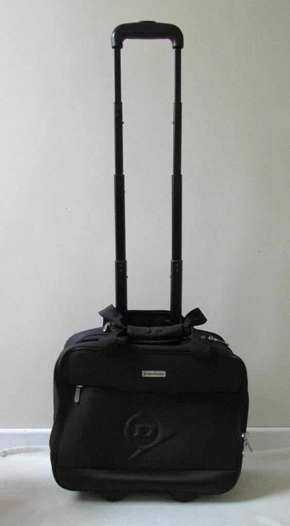 Dunlop laptop case extendable handle, wheels, multiple compartments