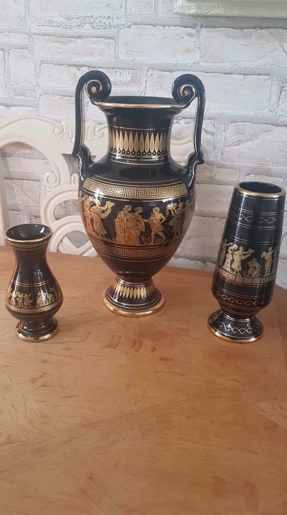 Stunning Greek Vases In 24k Gold Three 50 In Seacroft