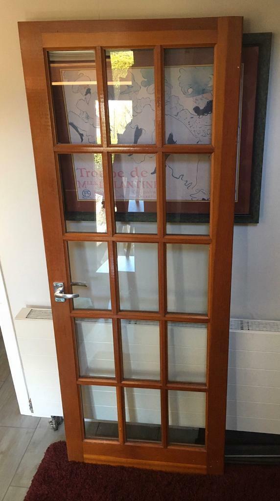 Wooden door with glass panels - free | in South Queensferry, Edinburgh