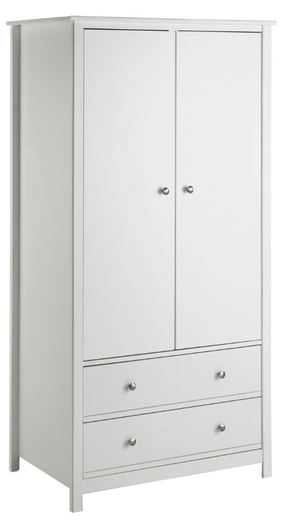 Ex Display Argos Home Brooklyn White 2 Door 2 Drawer Wardrobe
