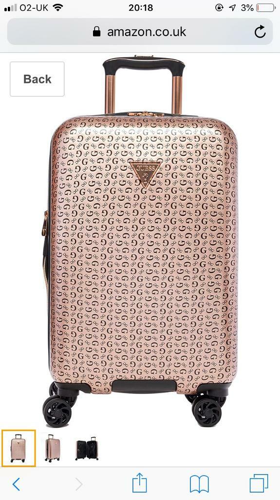 guess rose gold suitcase