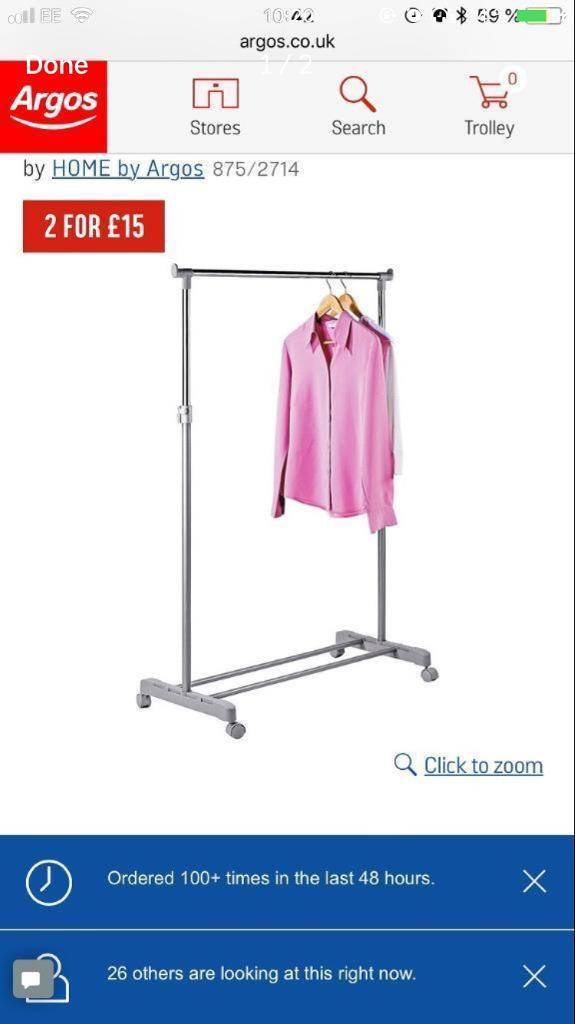 Argos clothes rails x 3 in Consett, County Durham Gumtree