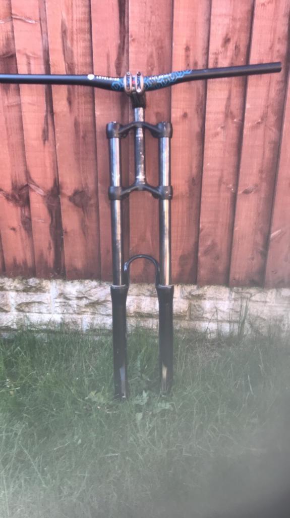 Triple clamp mtb forks with fat bars in StokeonTrent, Staffordshire